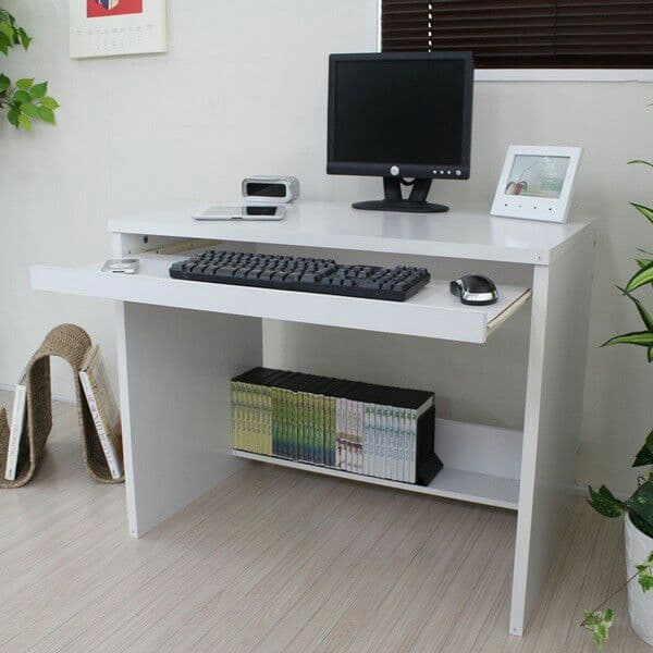 デスク スライド テーブル付88cm幅 シンプルデスク