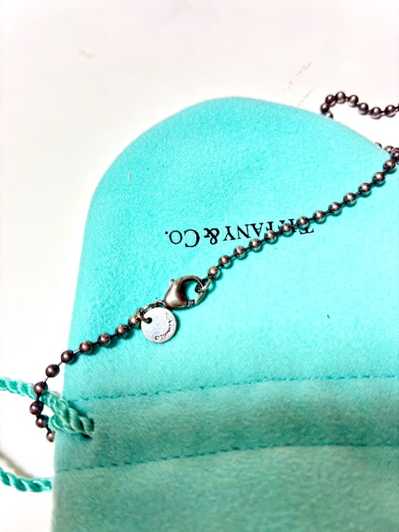 ティファニー希少 サマセットメッシュドッグタグボールチェーン　Ag925