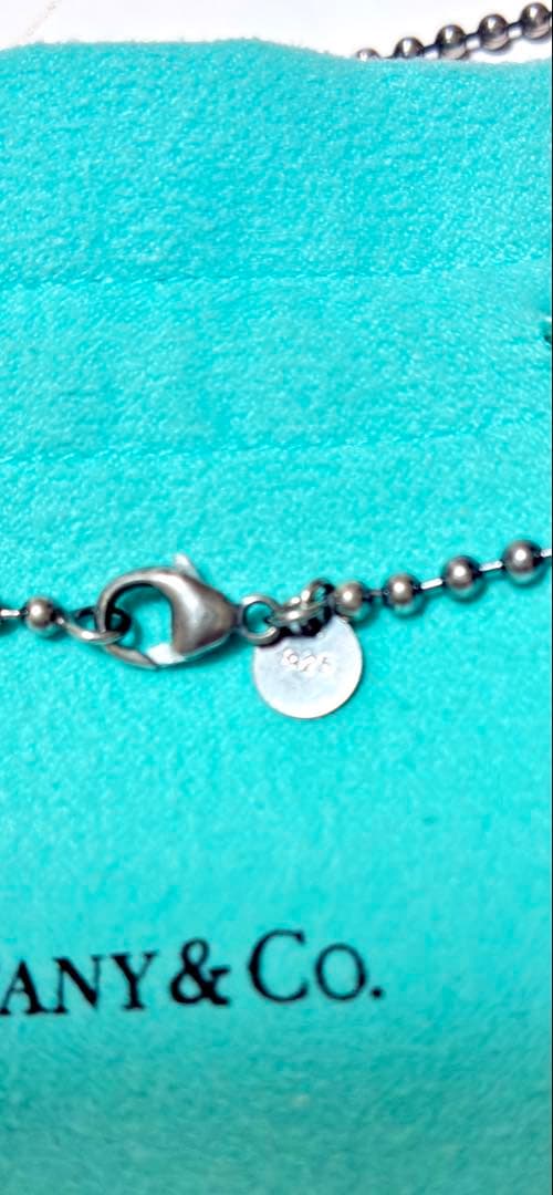 ティファニー希少 サマセットメッシュドッグタグボールチェーン　Ag925