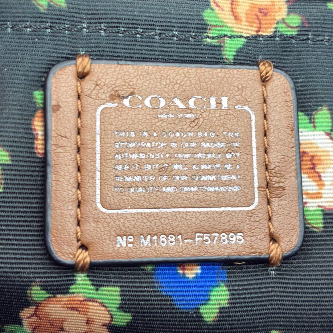 コーチ デニム スワッガー 2way ハンドバッグ ショルダーバッグ 花柄