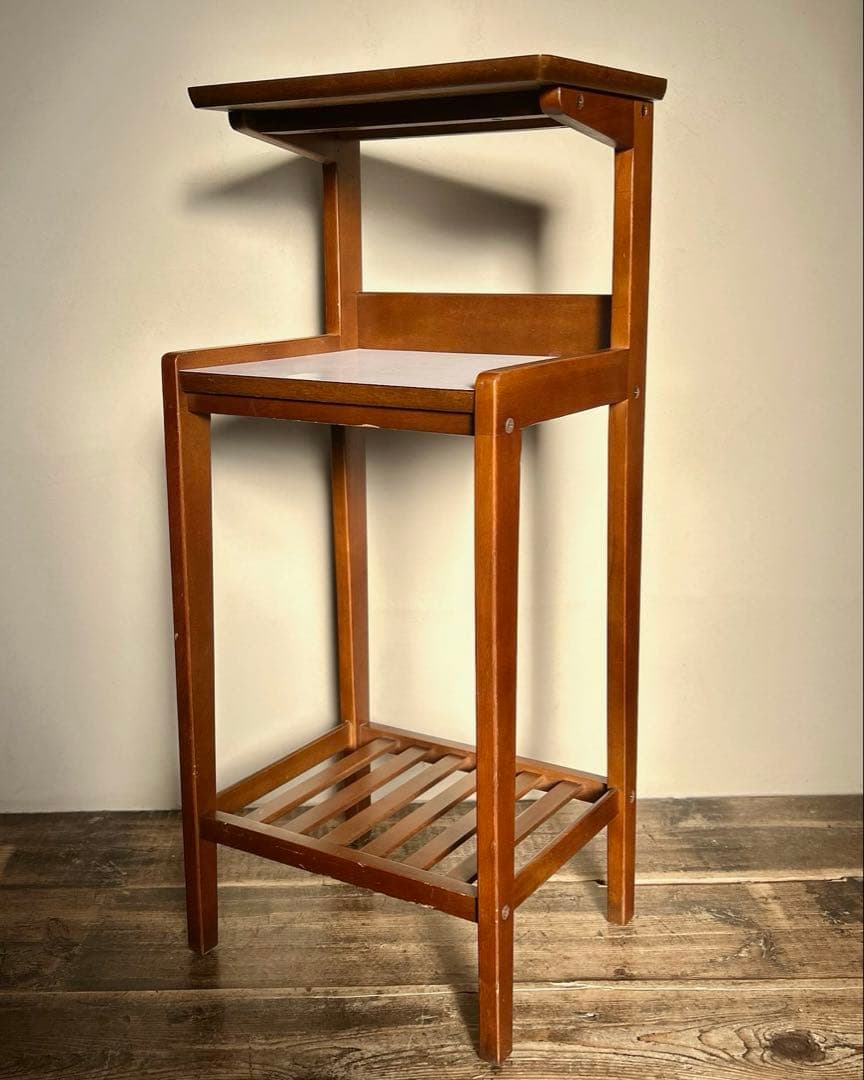 カリモク karimoku サイドテーブル 電話台 昭和レトロ ヴィンテージ