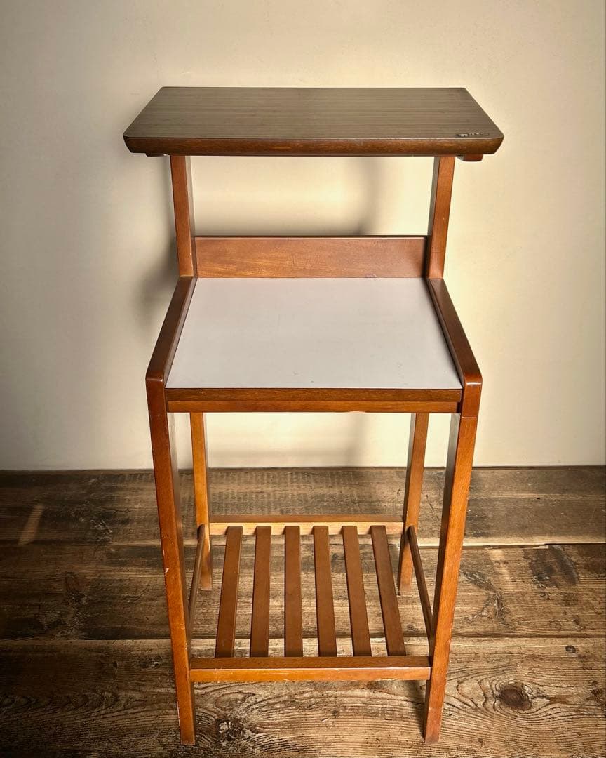 カリモク karimoku サイドテーブル 電話台 昭和レトロ ヴィンテージ