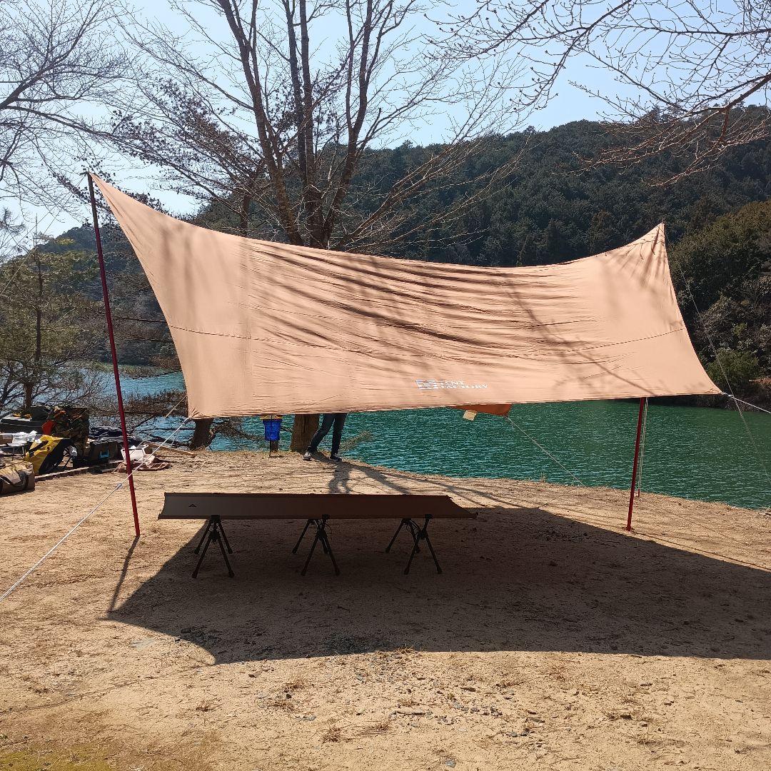 タープ　ポリコットン　4.2×4.7 　使用一回のみ！キレイです