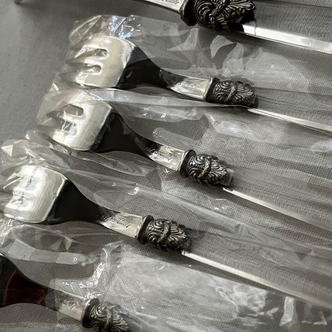 エメ ナポレオン 18-10 イタリア製 カトラリー クリア フォーク ケーキ