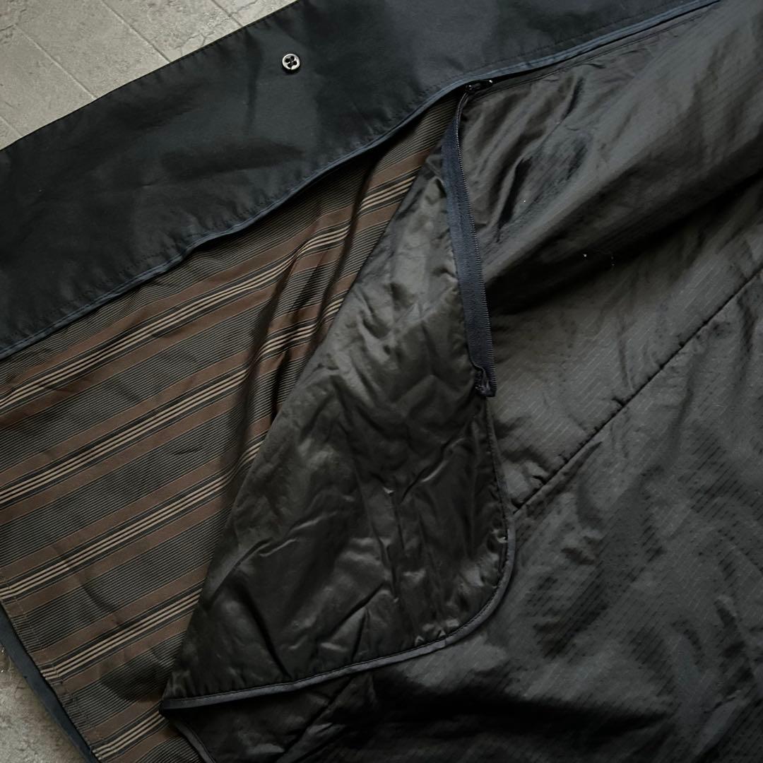 allegri 比翼 ステンカラー ロング コート ライナー ネイビー 54