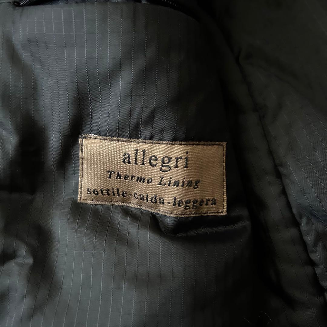 allegri 比翼 ステンカラー ロング コート ライナー ネイビー 54