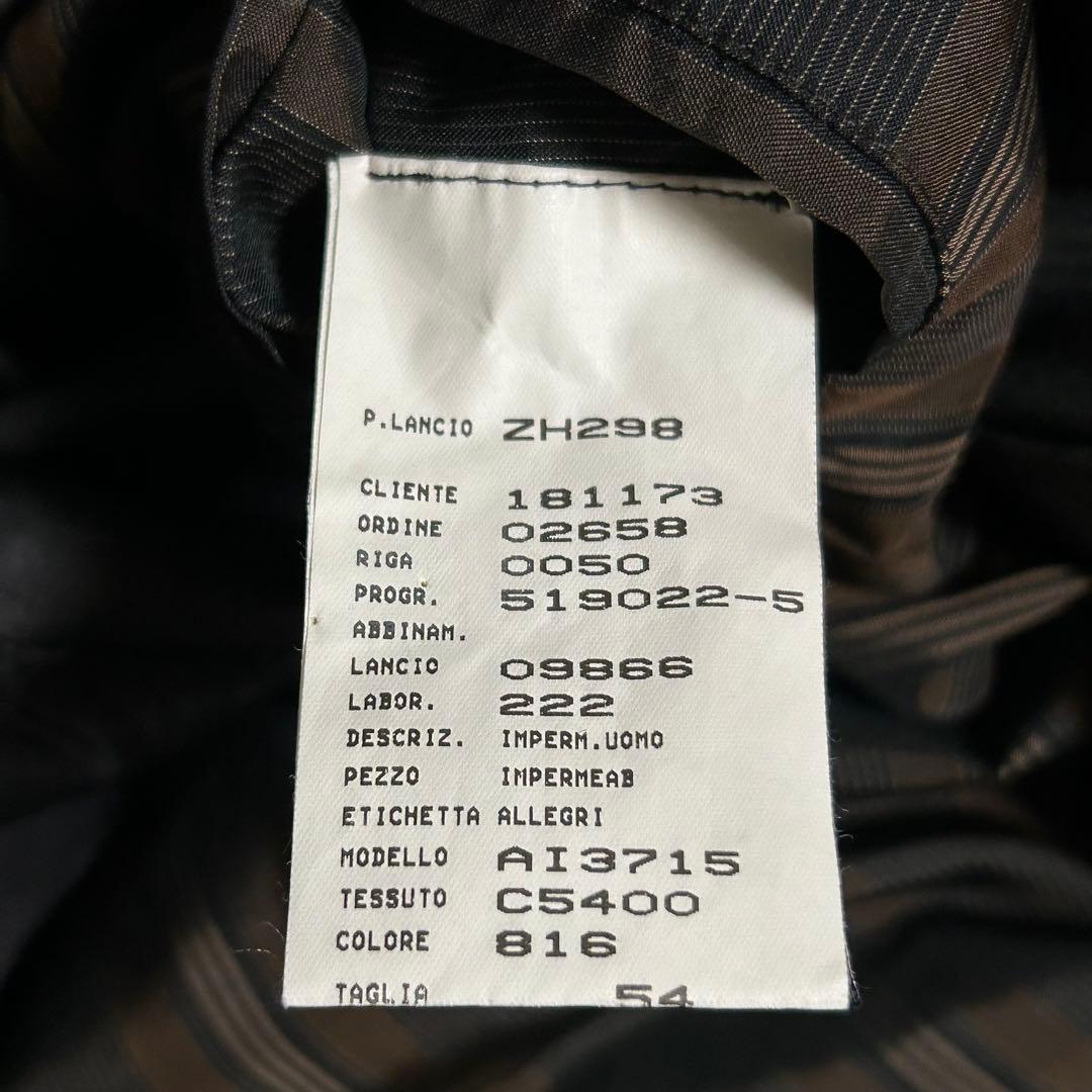 allegri 比翼 ステンカラー ロング コート ライナー ネイビー 54