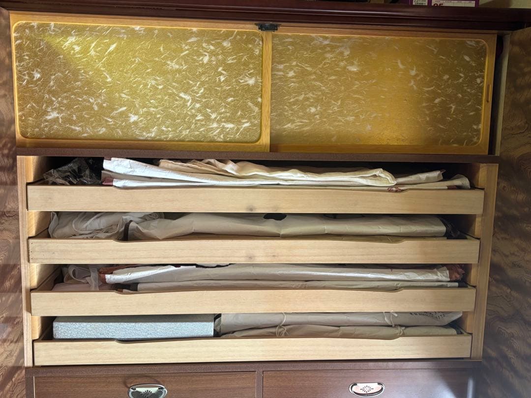 着物木製箪笥 引き出し付き 木目調