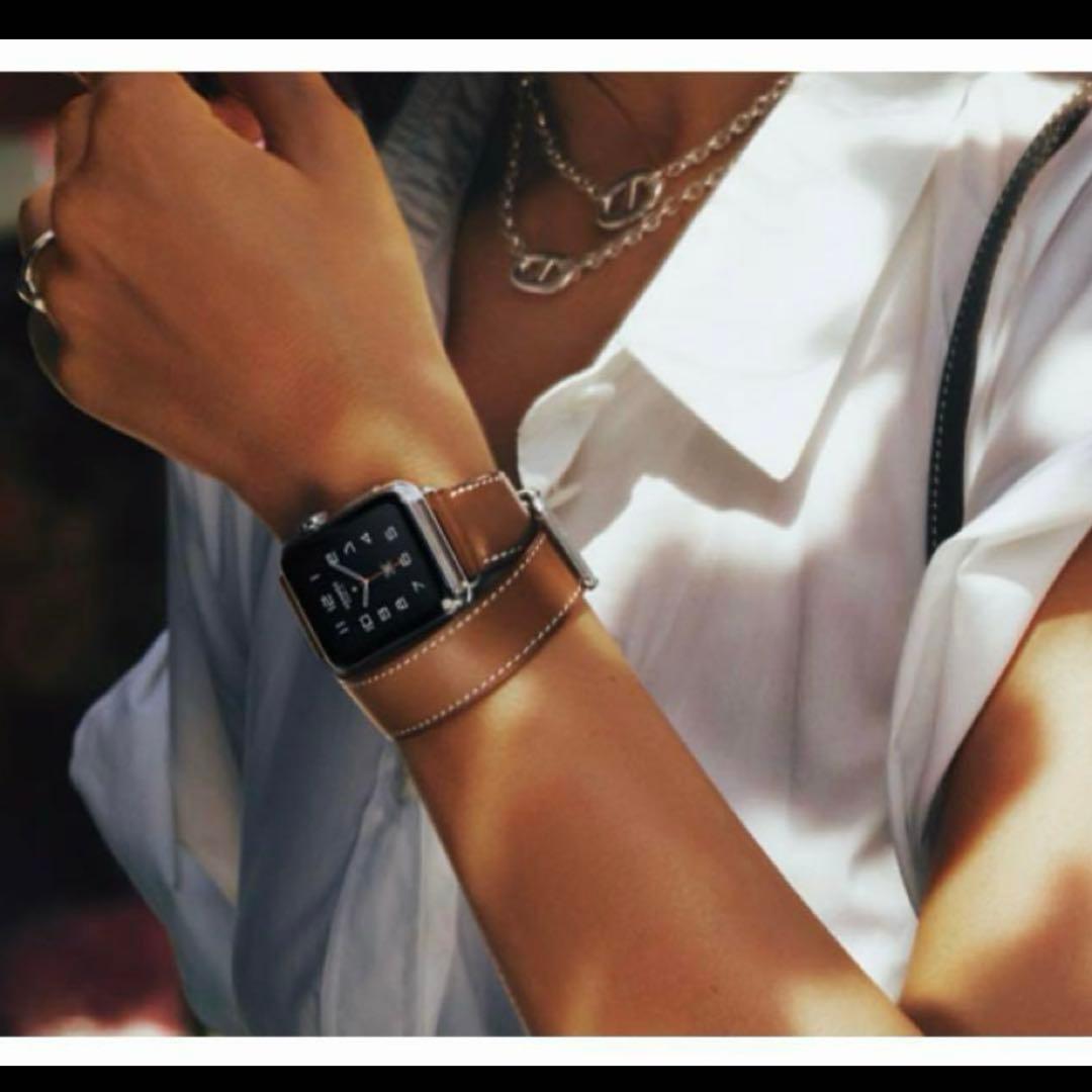 美品 レザーベルト HERMES AppleWatch アップルウォッチ ベルト