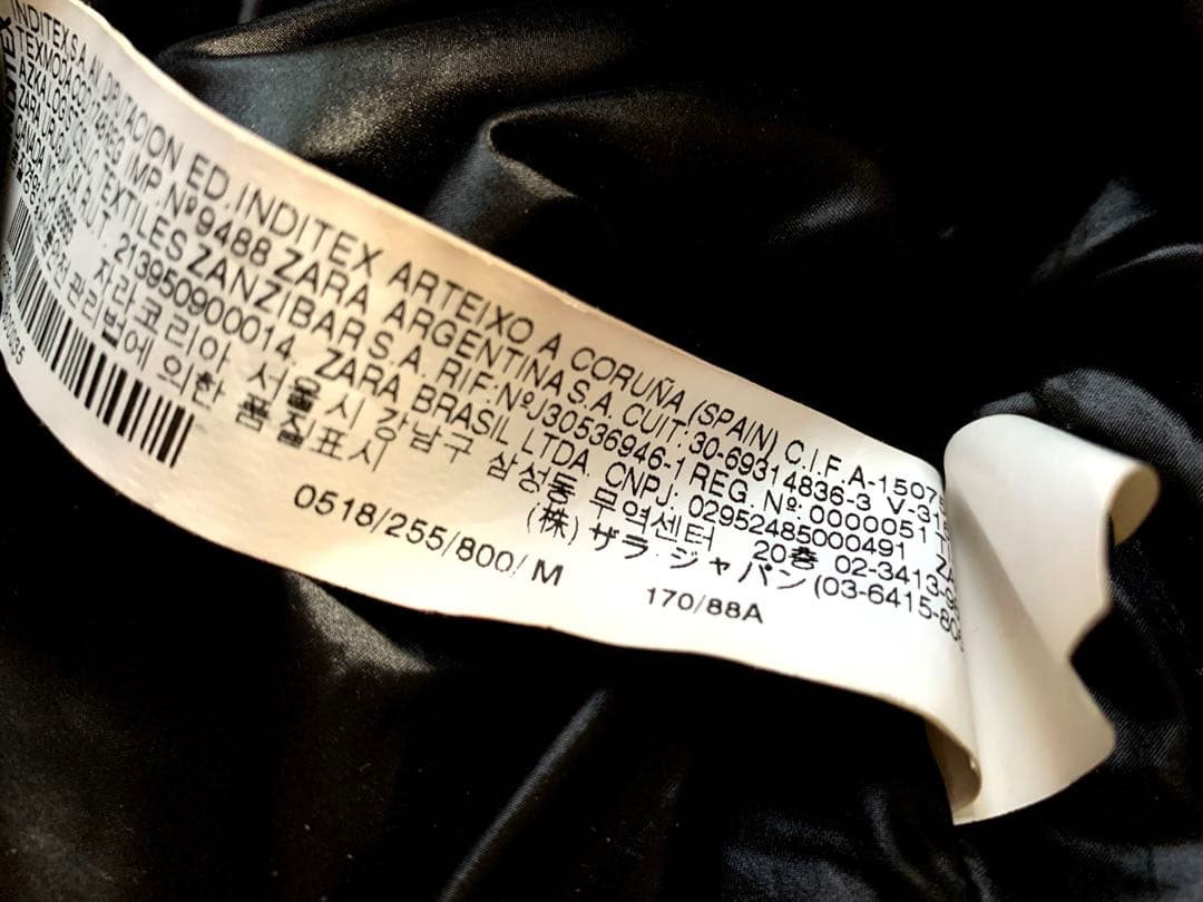 【にちにち】ZARA ダウン フードポンチョ クロ