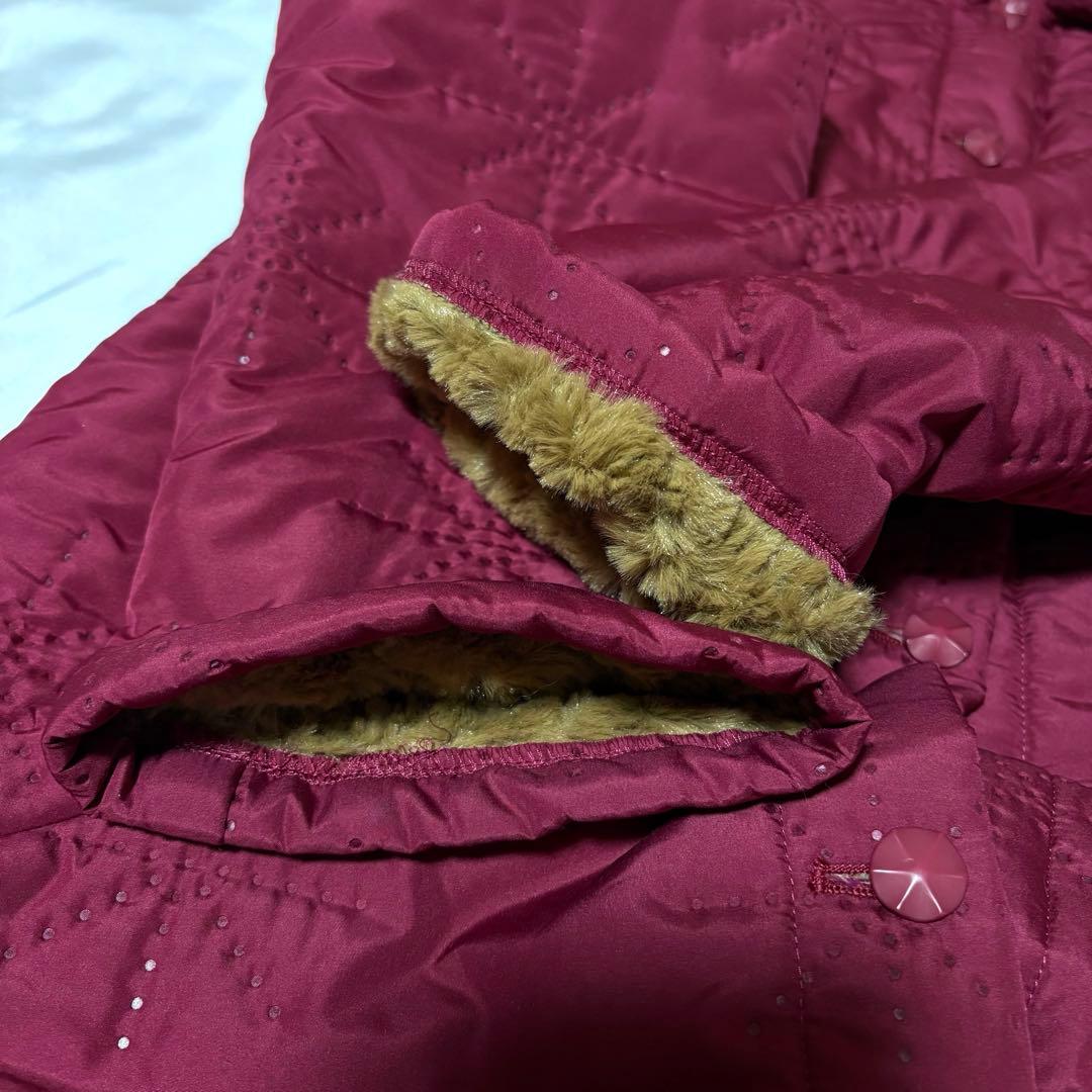 【美品】ホコモモラ パンチング 中綿 ロングコート 裏ボア ふわふわ　Aライン