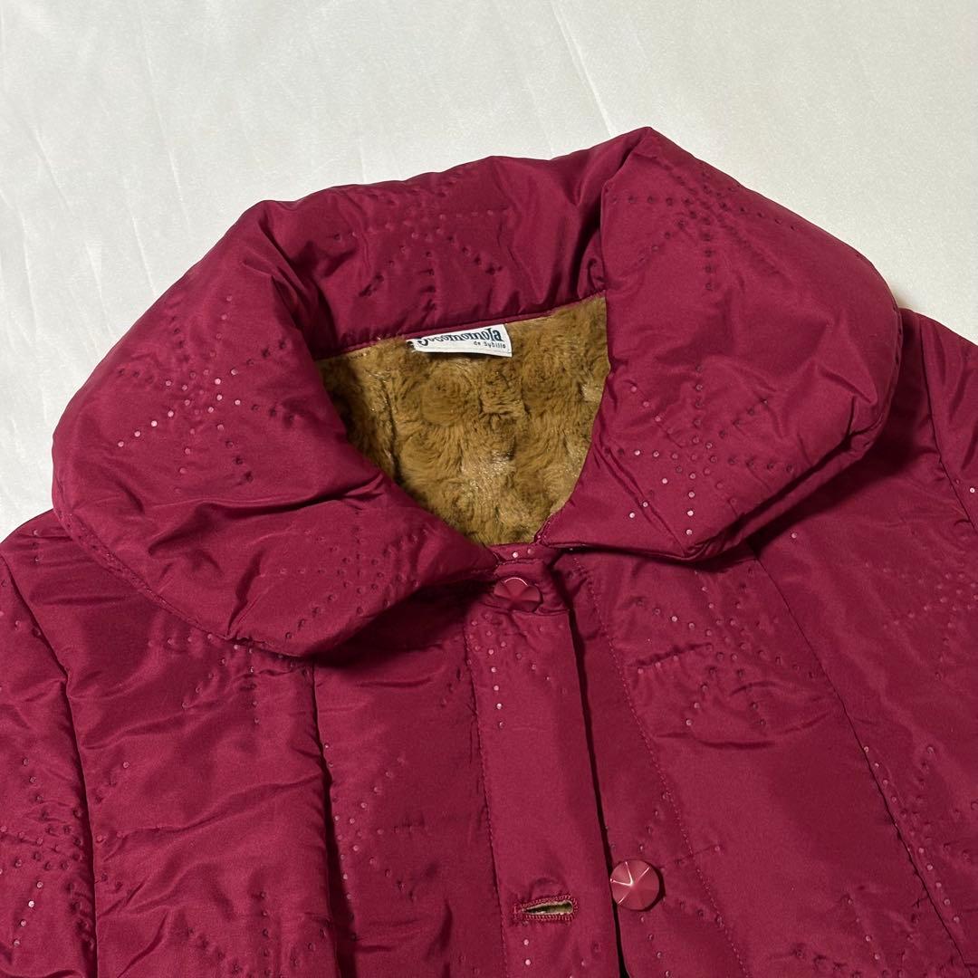 【美品】ホコモモラ パンチング 中綿 ロングコート 裏ボア ふわふわ　Aライン