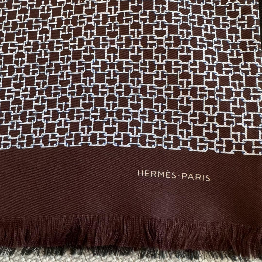 美品✨HERMES マフラー シルク カシミヤ混　リバーシブル