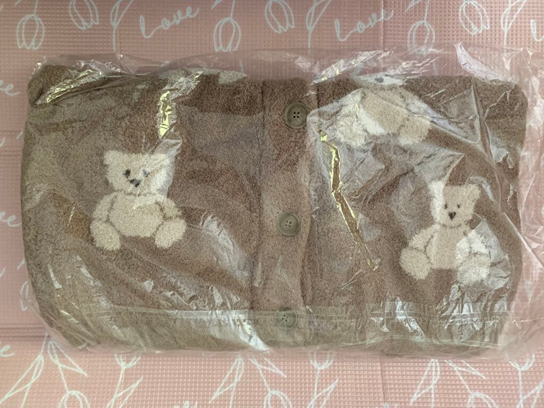 ジェラートピケ　ベアジャガードカーディガン　ブラウン