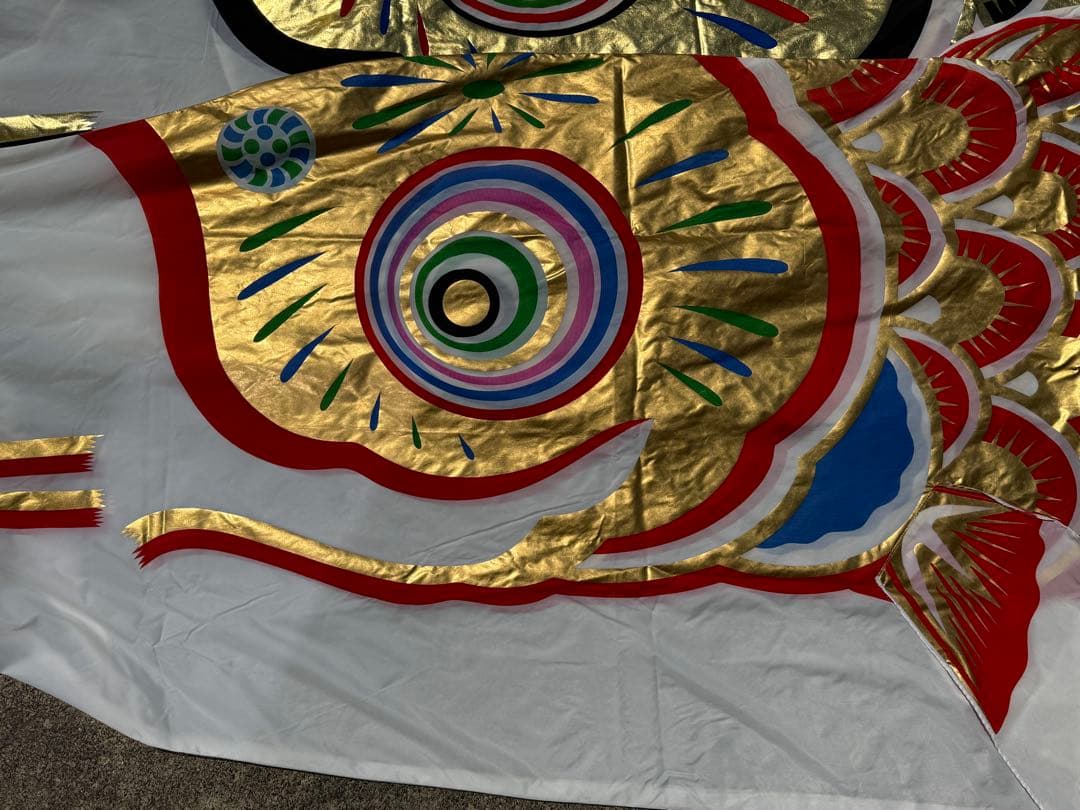 中古 鯉のぼり ⑤ 5m 黄金金太郎 こいのぼり 3色+吹流し こどもの日 節句