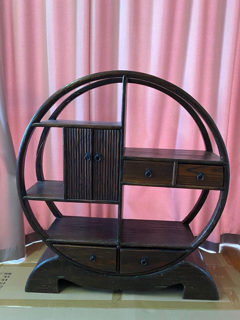 木製　円型　飾り棚