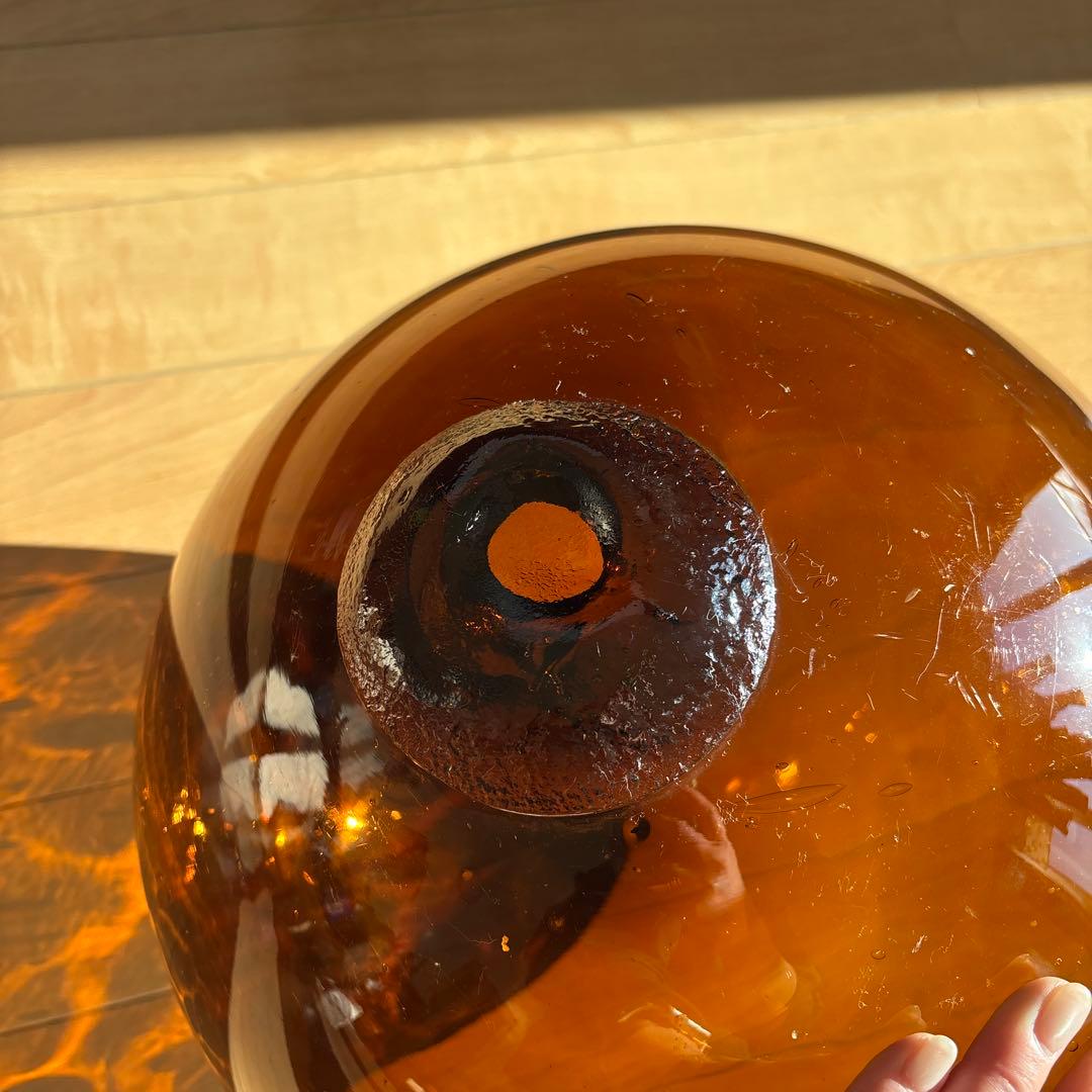 琥珀色　（アンバー）ガラス浮き玉　漁具