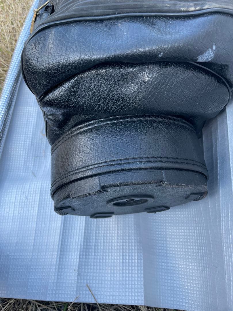 黒 合成皮革 スタンドゴルフバッグ