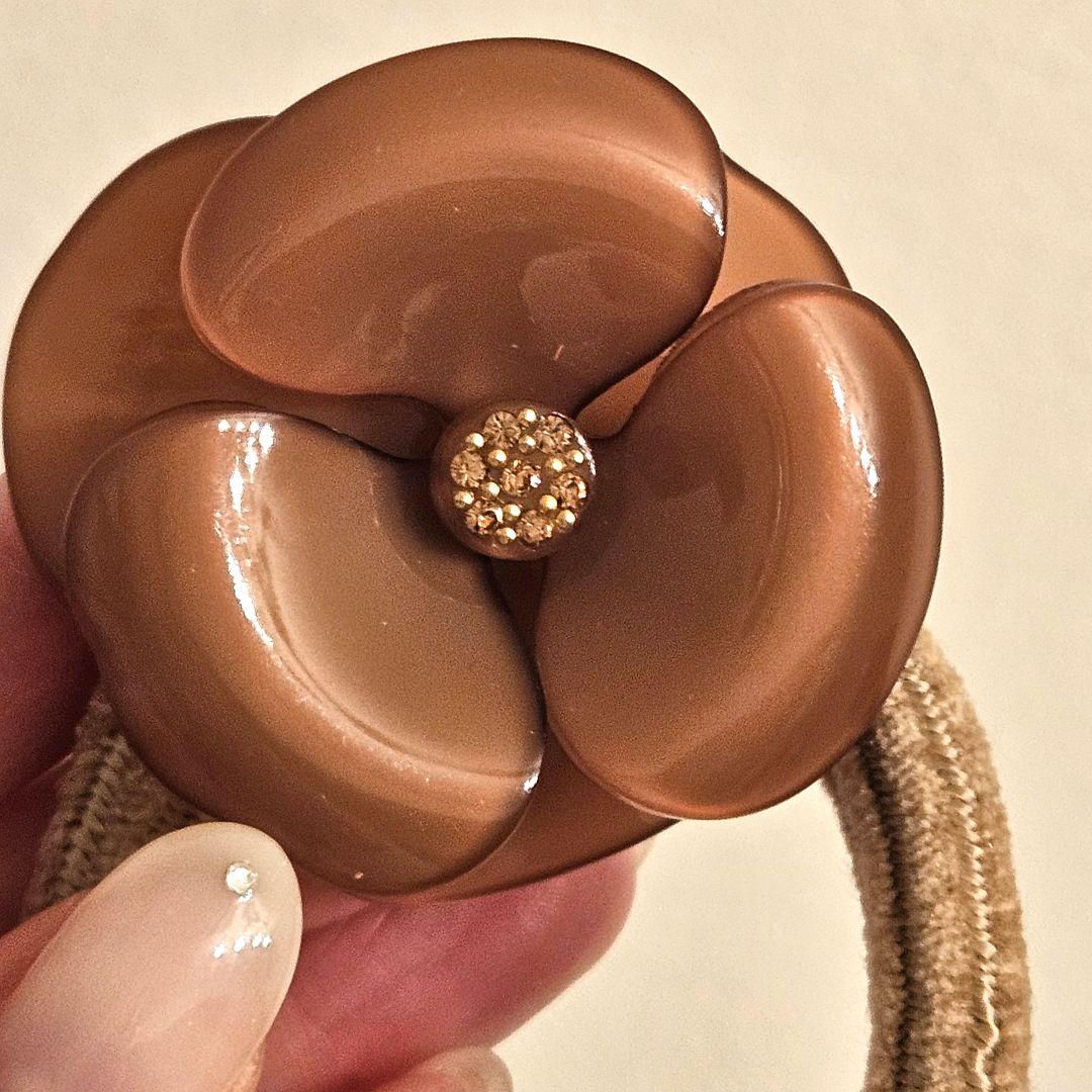 【専用出品】アレクサンドルドゥパリ　カメリア　ヘアゴム　ブラウン　新同品