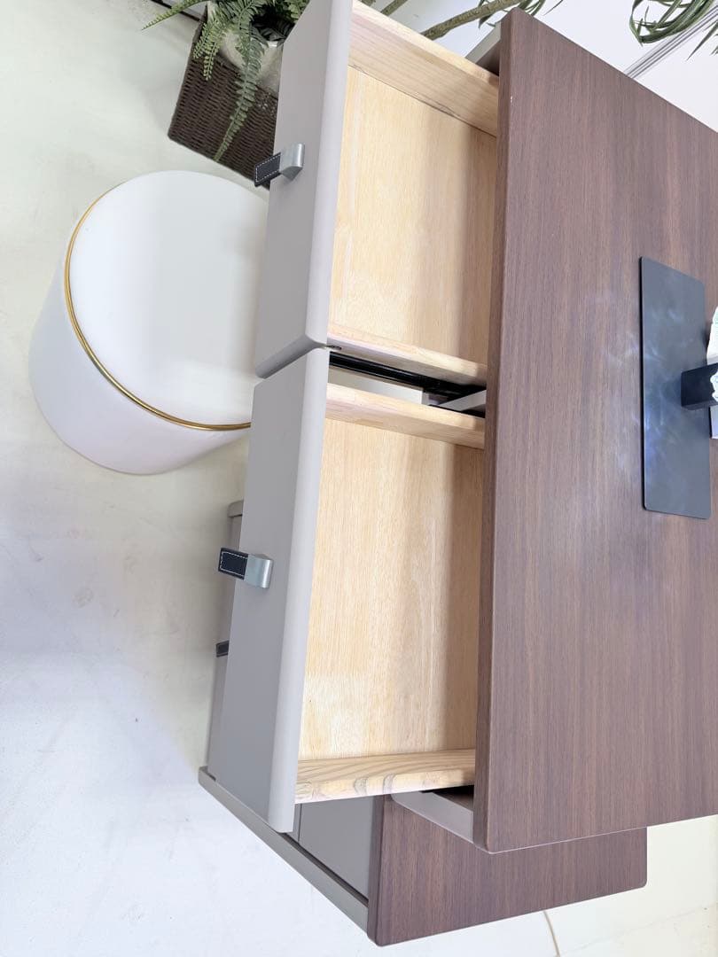 鏡台 ドレッサー おしゃれ 北欧風｜LEDライト付きミラー＆スツールセット伸縮式