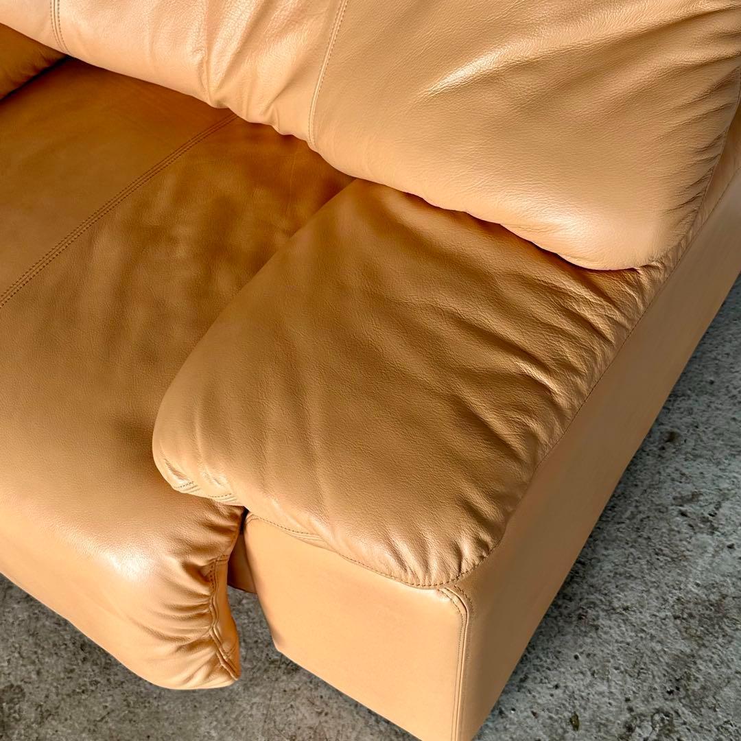 マルニ木工 maruni レザーソファ 1P✦ベージュ 本革 リラックスチェア