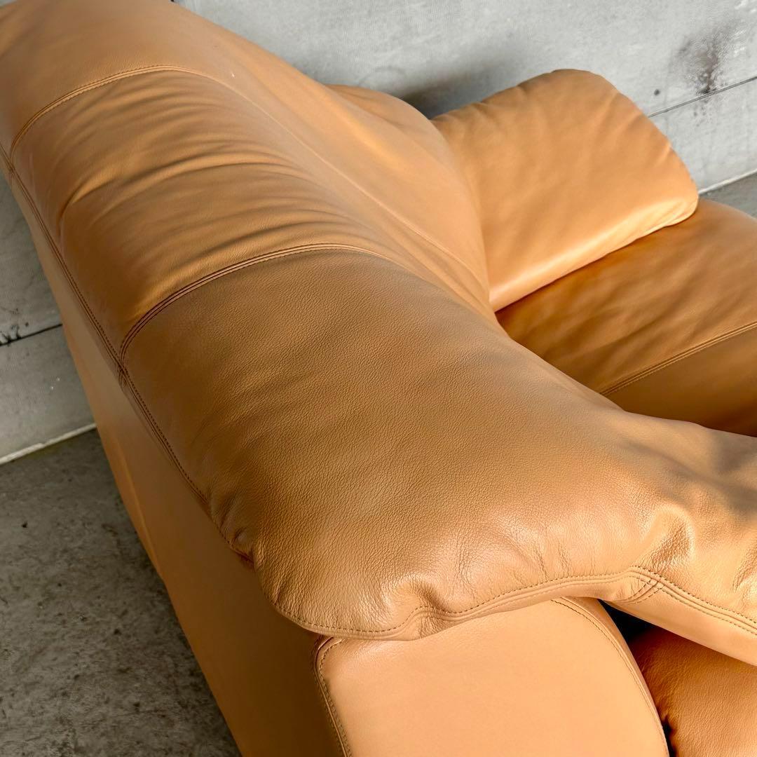 マルニ木工 maruni レザーソファ 1P✦ベージュ 本革 リラックスチェア