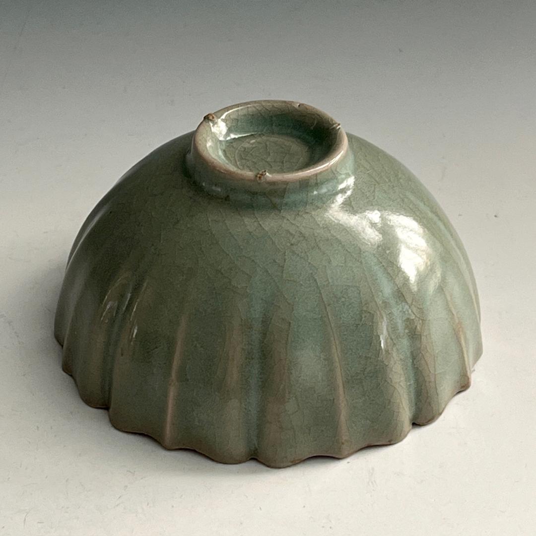 唐物 青磁稜花盃 氷裂紋 中国美術 古玩 SN75