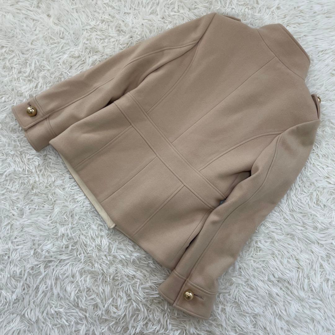 【みくさん】ELLE エル カシミヤ混 ナポレオンジャケット 金ボタン