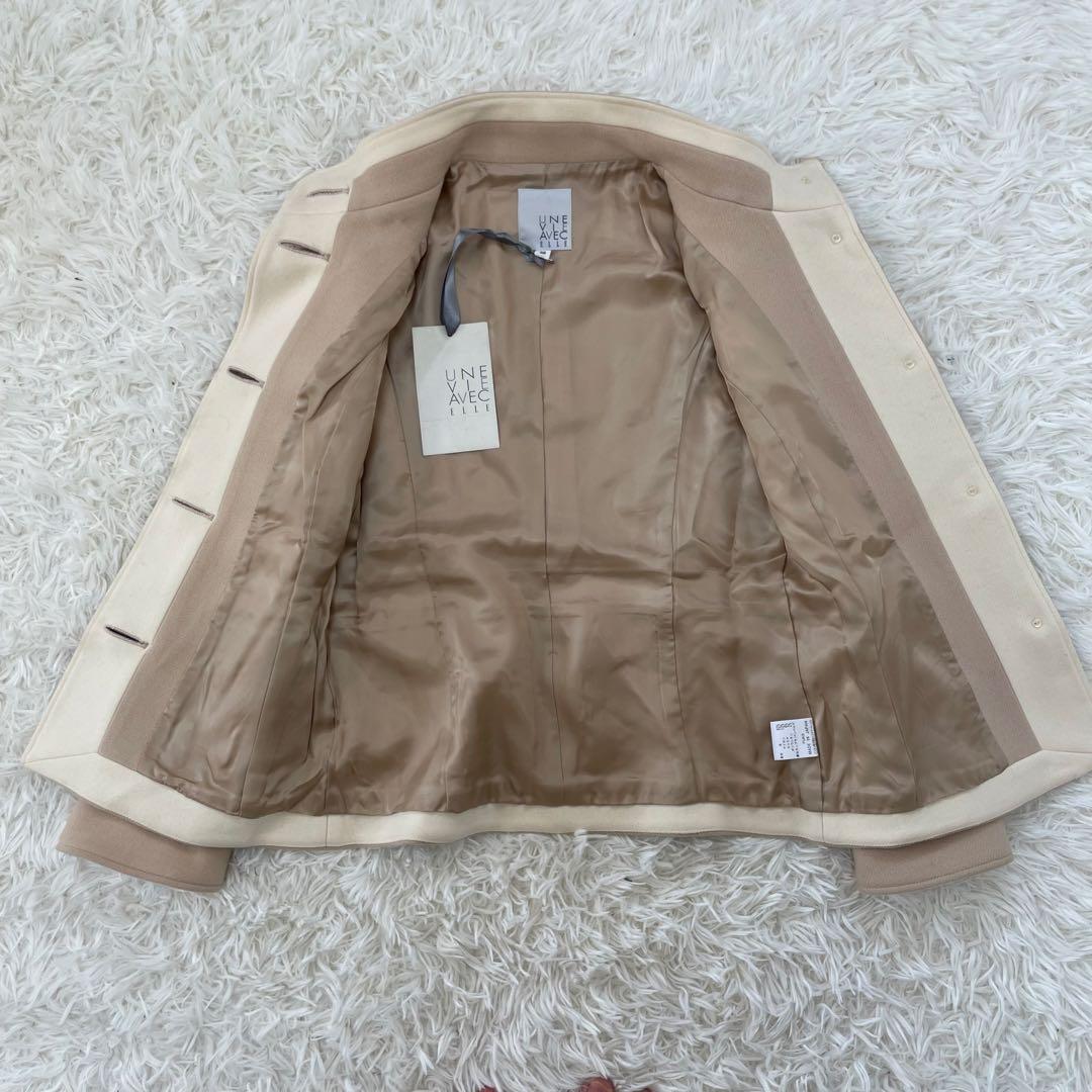 【みくさん】ELLE エル カシミヤ混 ナポレオンジャケット 金ボタン