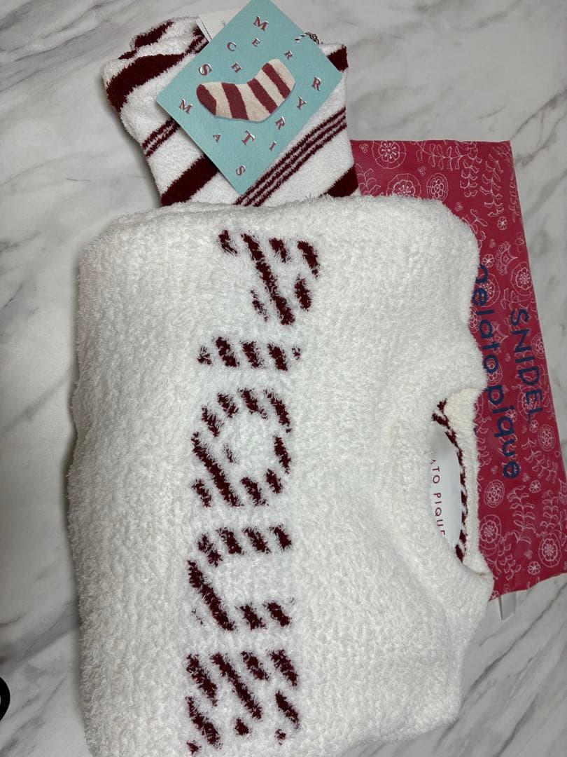 ジェラートピケ　ルームウェアセット ホワイト/バーガンディ