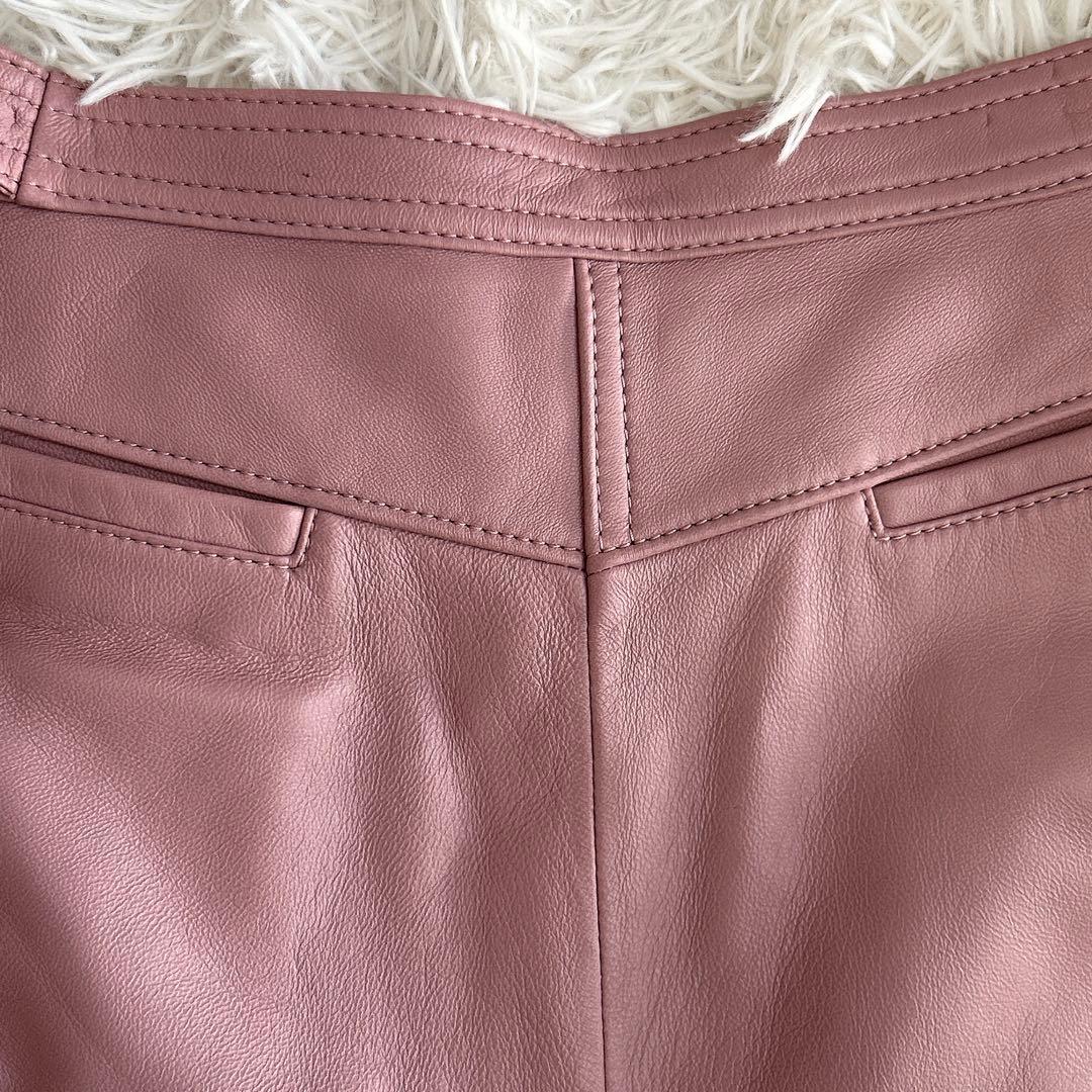 希少✨COACH クロップドパンツ＆キュロット ラムレザー ピンク M 極美品