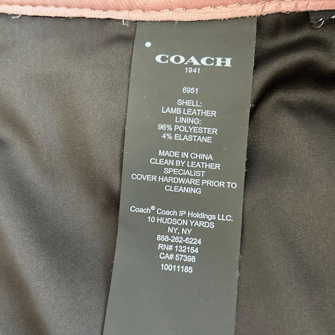 希少✨COACH クロップドパンツ＆キュロット ラムレザー ピンク M 極美品