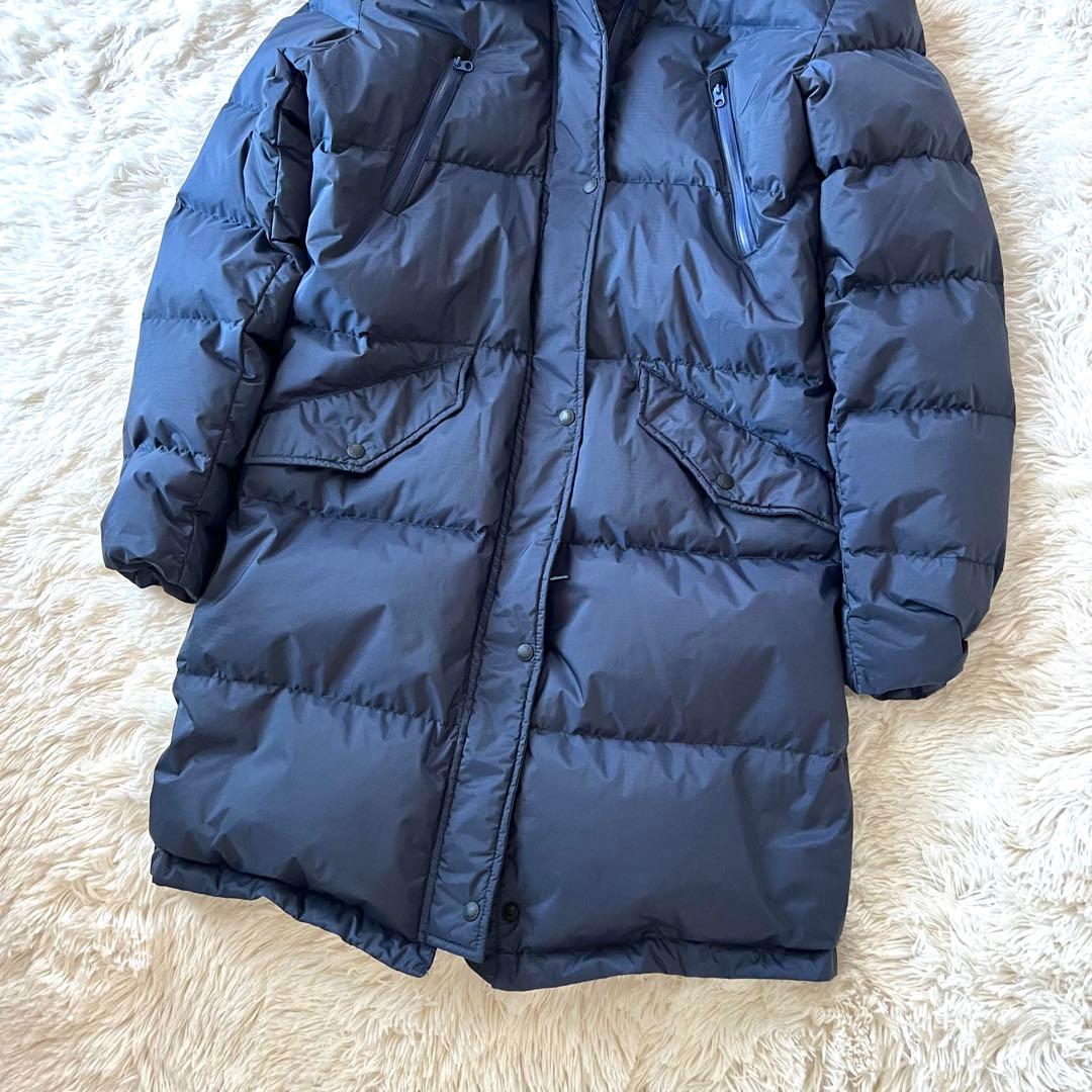 NANGA ネイビー レディースロングダウンジャケットXLファー付き