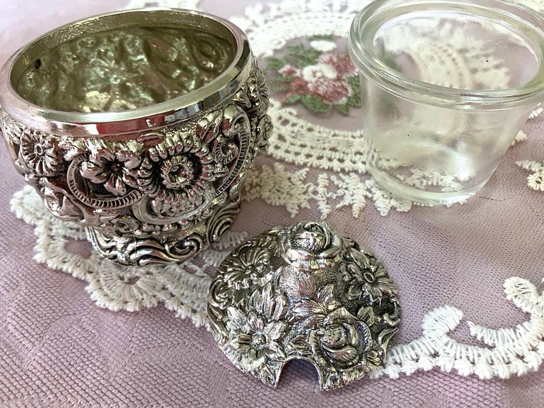 上品な輝き☆アンティーク シュガーポットスタンドセット / 薔薇 ローズ 日本製