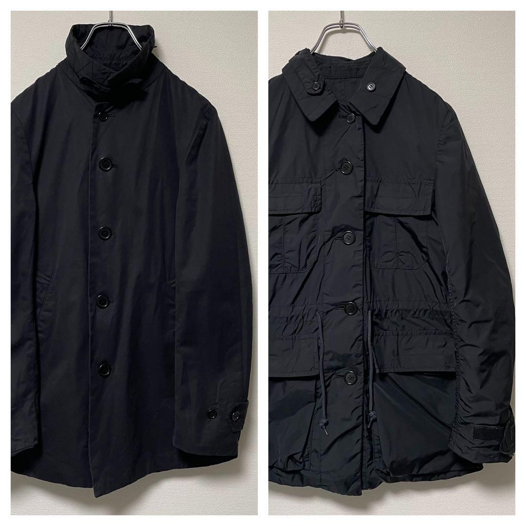コムデギャルソンオム リバーシブルコート ジャケット 4way 染色加工 黒