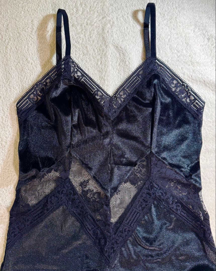 【サイズ変更】ベルベットレース ロングスリップS La Femme Fatale