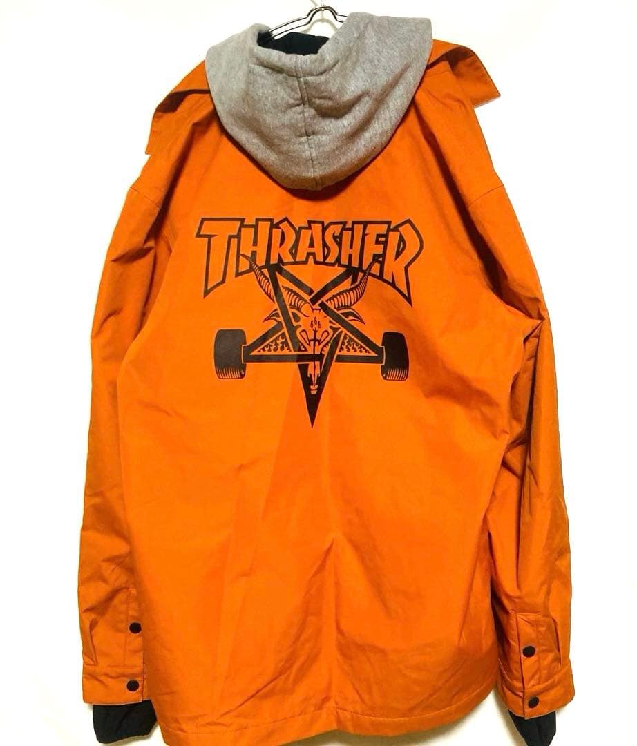 THRASHER スノボウェア Mサイズ フード付き バックロゴ スキーウェア