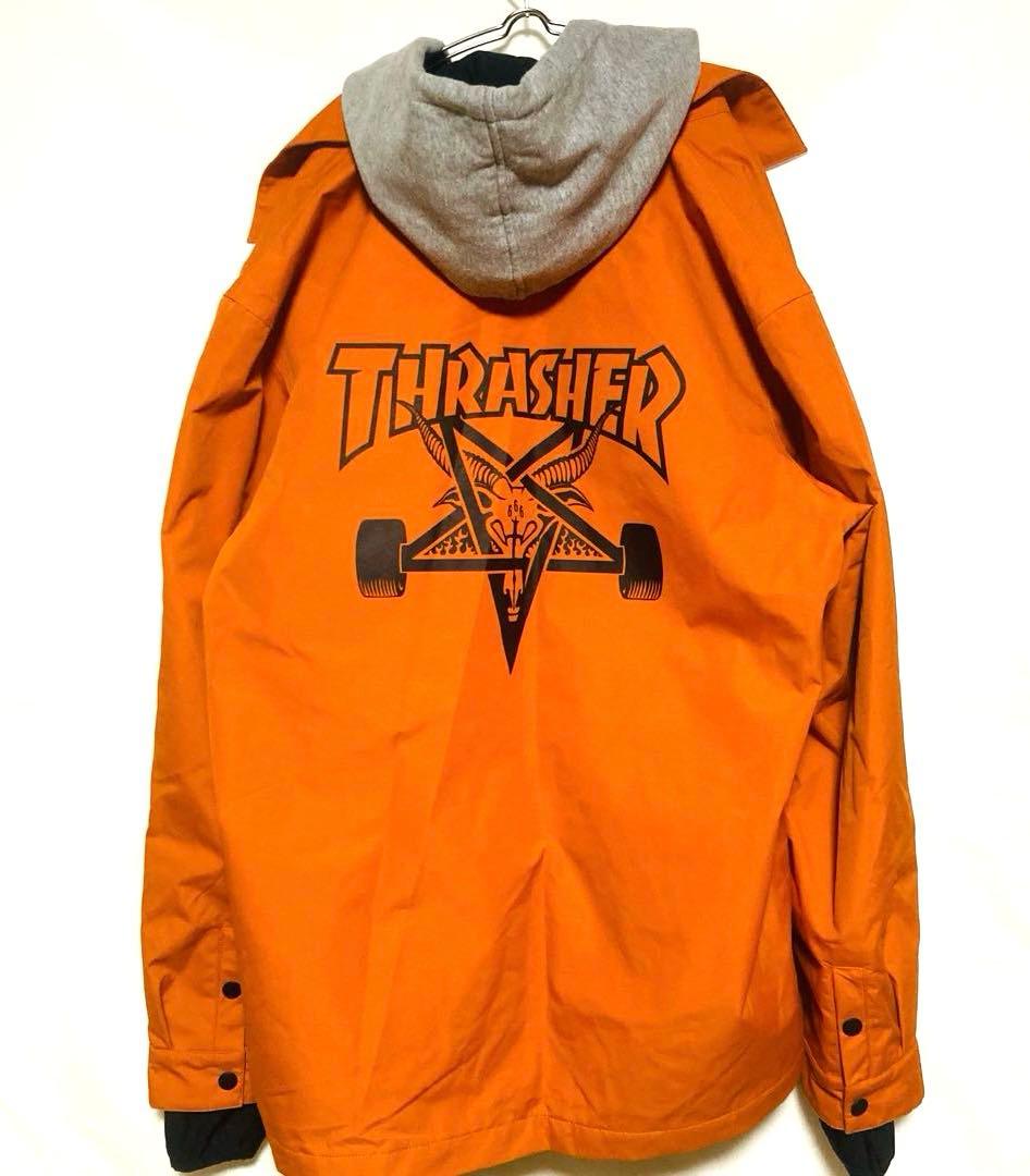 THRASHER スノボウェア Mサイズ フード付き バックロゴ スキーウェア