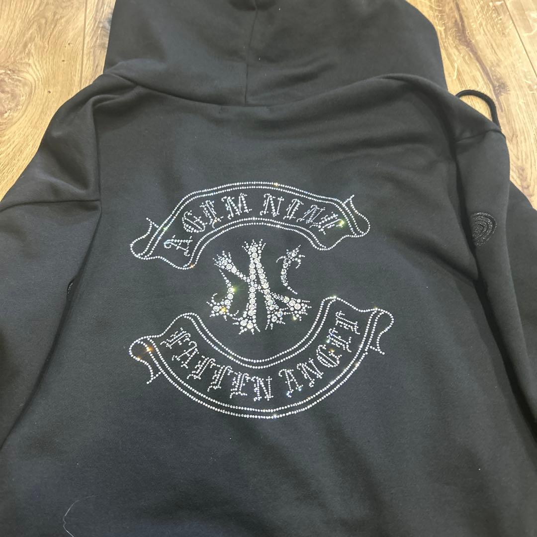 A'GEM/9 ブラック フード付きパーカー