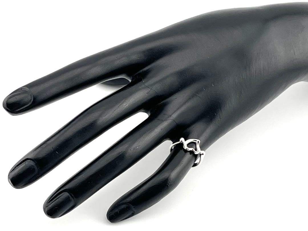 h922 美品　ティファニー　オープンハート　リング　シルバー925 約7.5号