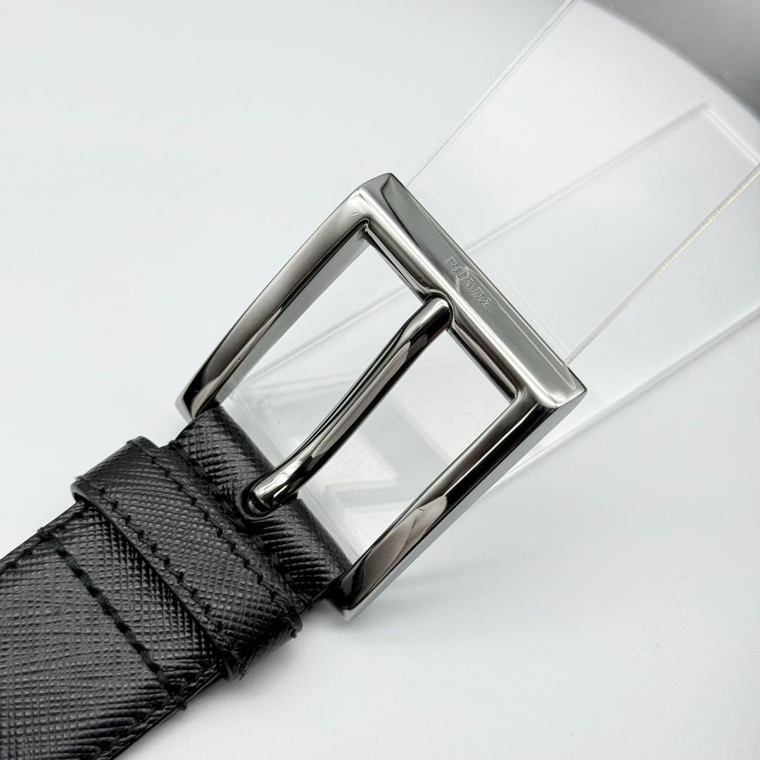 ✨美品✨PRADA ベルト 本革 シルバー金具 純正革 メンズ 紳士 ビジネス