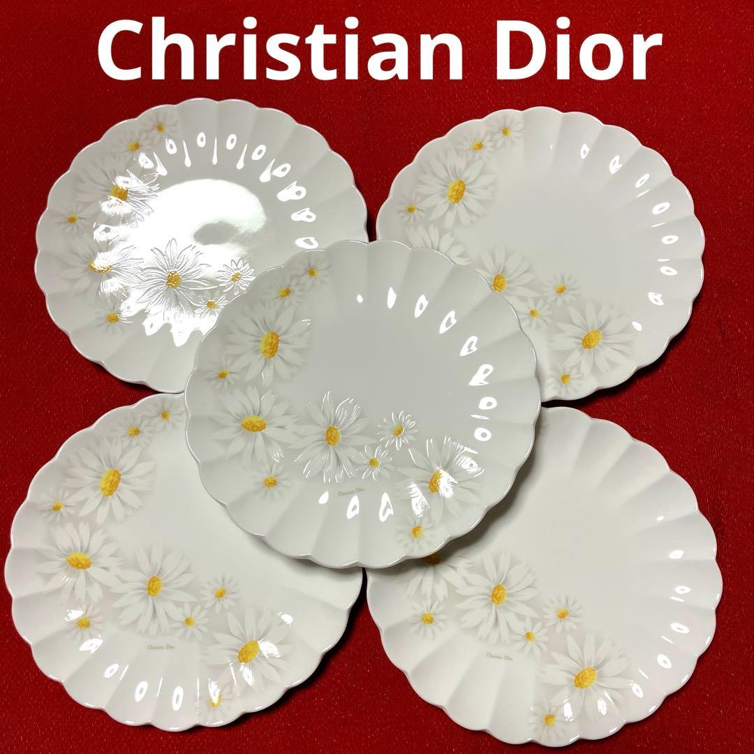 Christian Dior マーガレットプレート5枚セット　花型縁