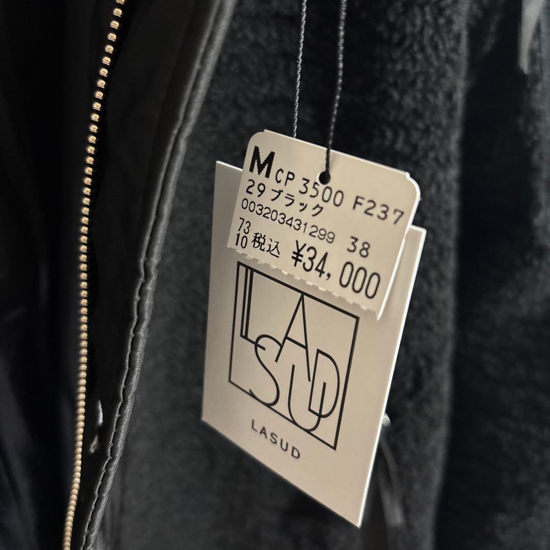 LASUD ファーボアコート　ブラック　未使用品　サイズ9号　定価34000円