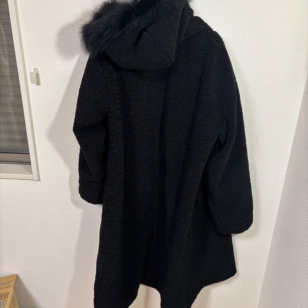 LASUD ファーボアコート　ブラック　未使用品　サイズ9号　定価34000円