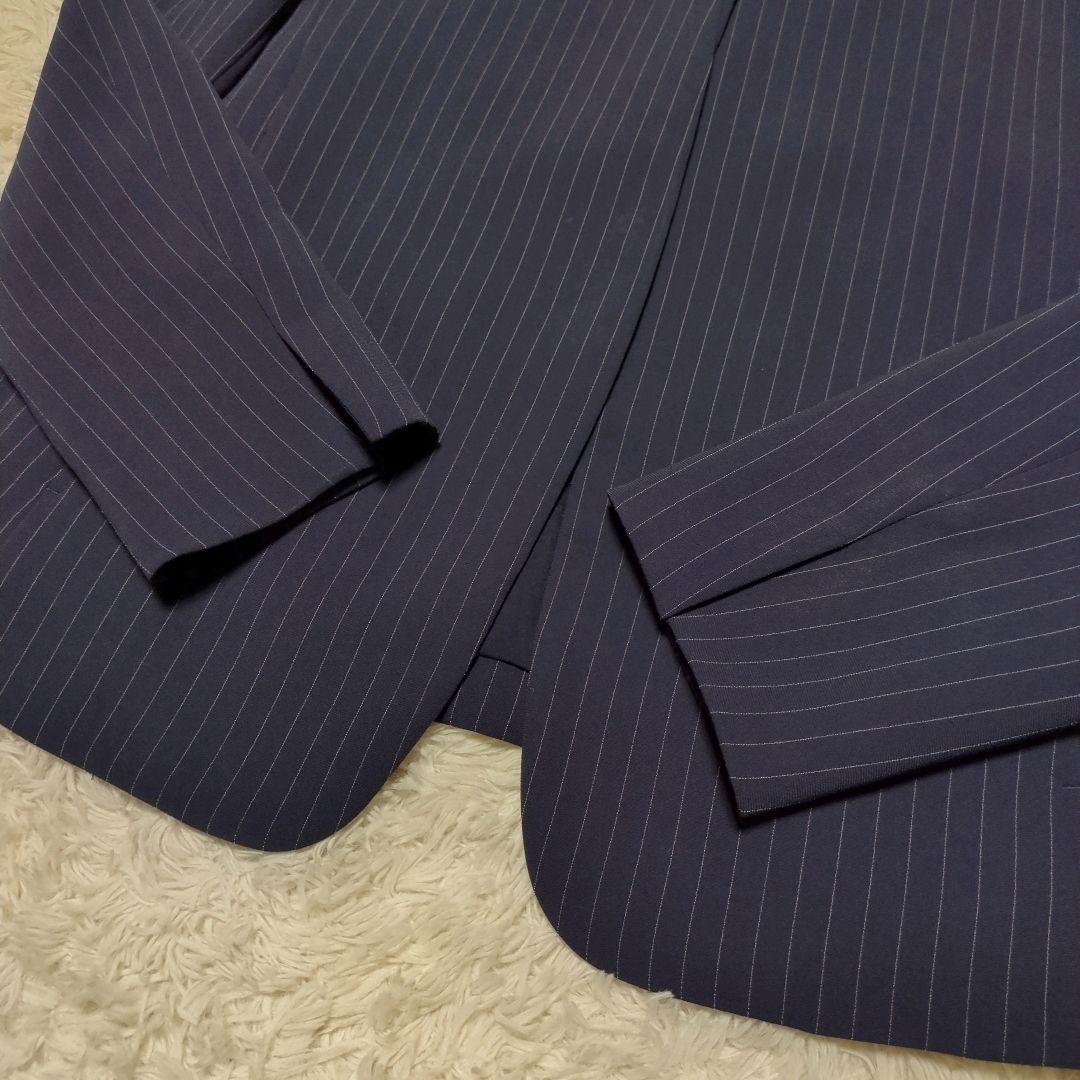 美品！PLST　ノーカラーパンツスーツセットアップ　M　2024年モデル　紺