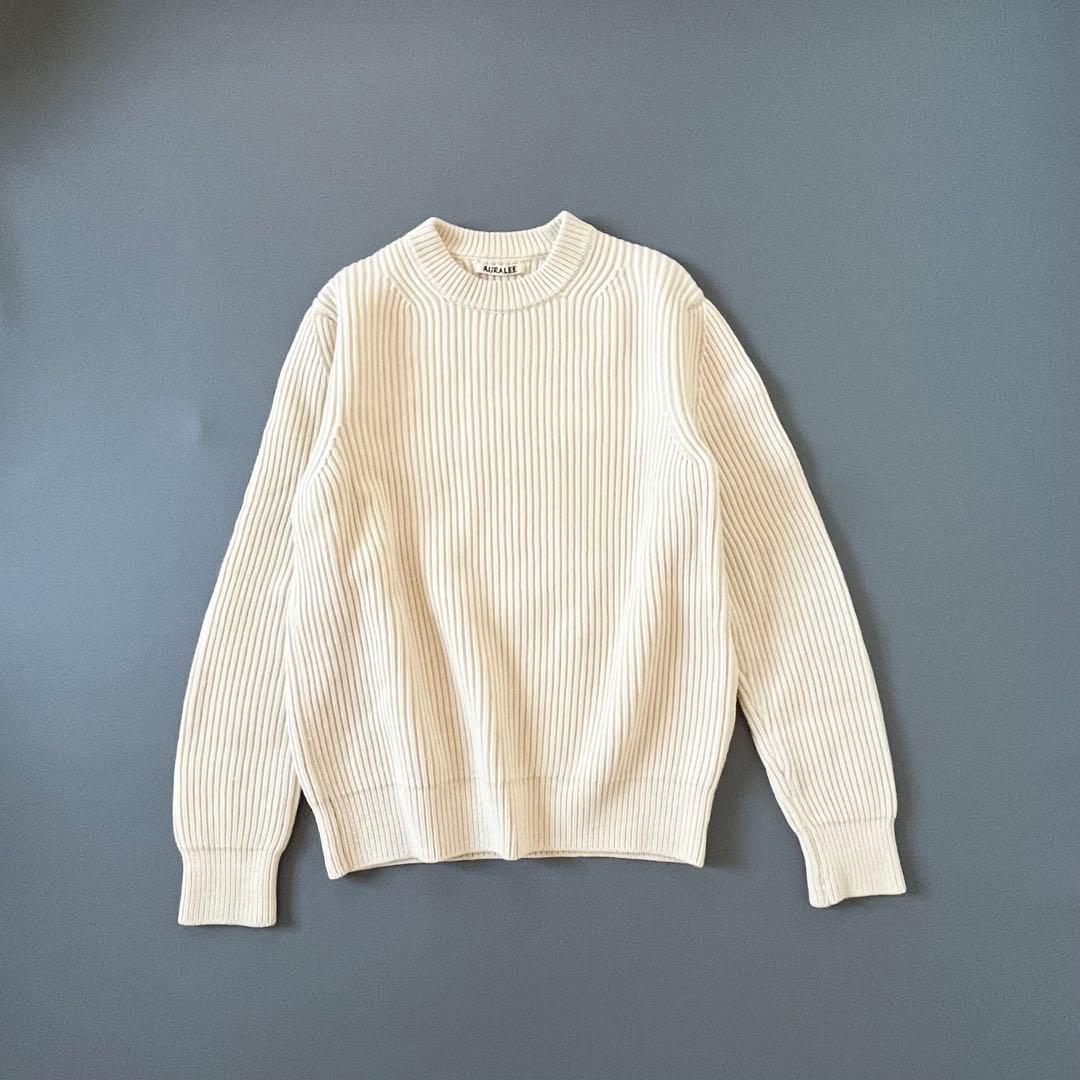 美品＊AURALEE　ウールカシミヤリブニット　オーラリー
