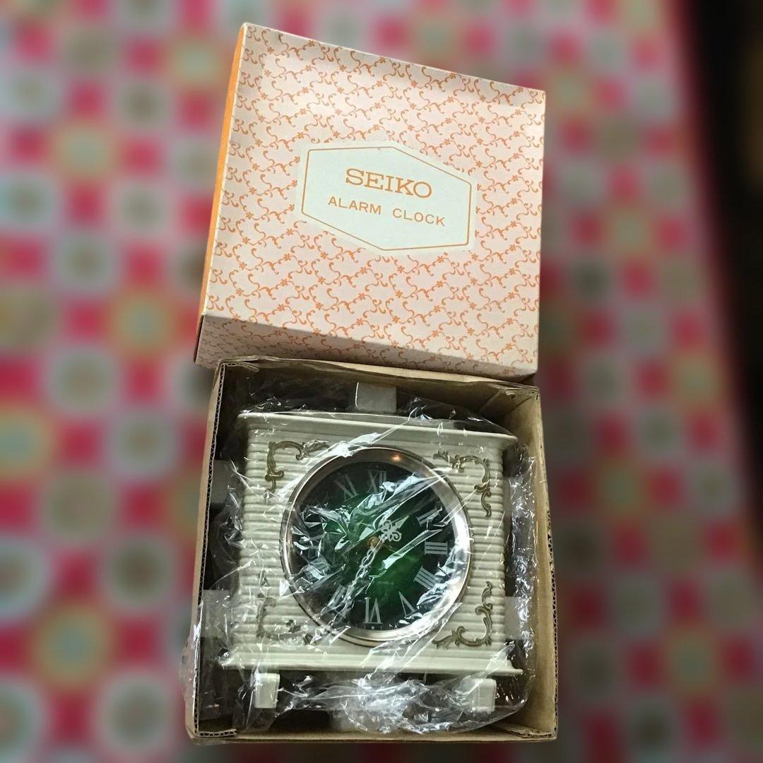 昭和レトロ　セイコー　アンティーク　かわいい置時計　デットストック　未開封品