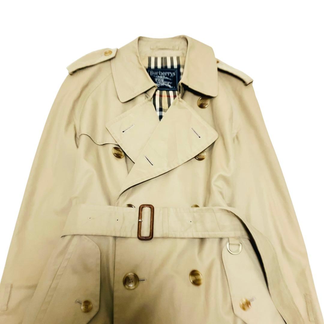 90's バーバリー ノバチェックトレンチコート ベルト付 白タグ