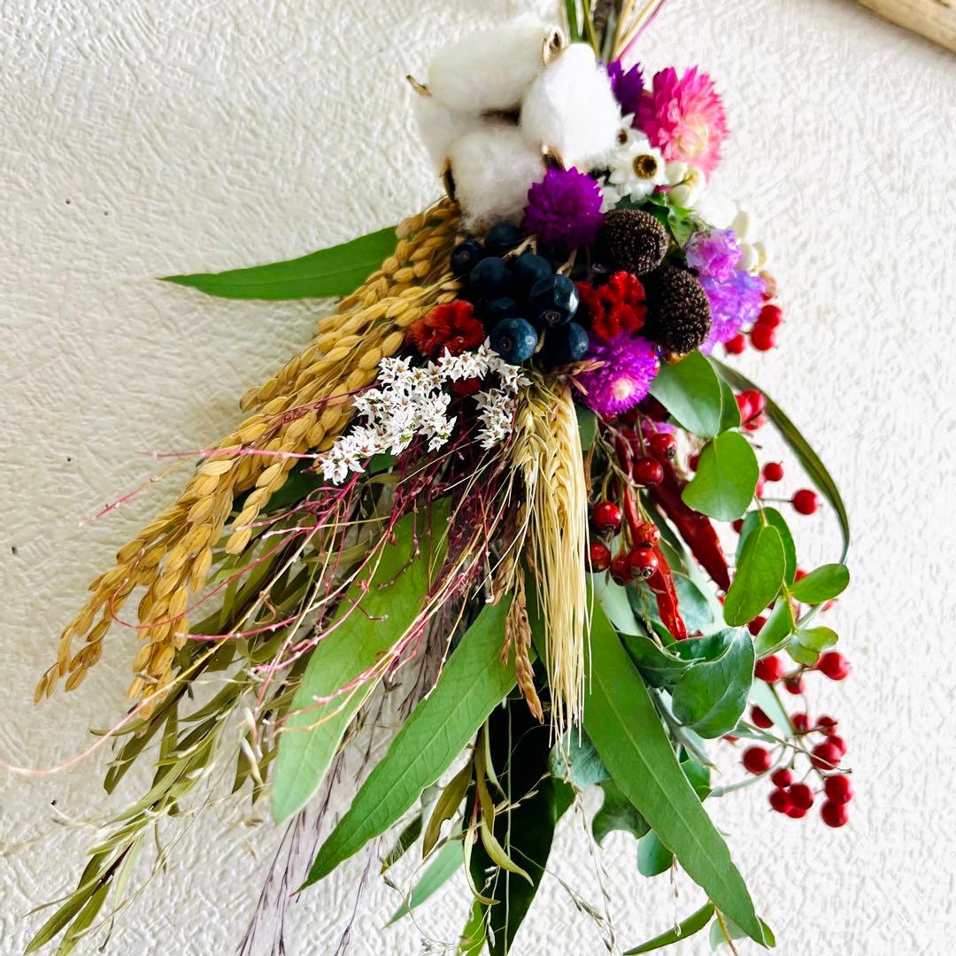 スワッグになるしめ縄2024 しめ縄リース　しめ縄スワッグ　しめ縄ブーケ