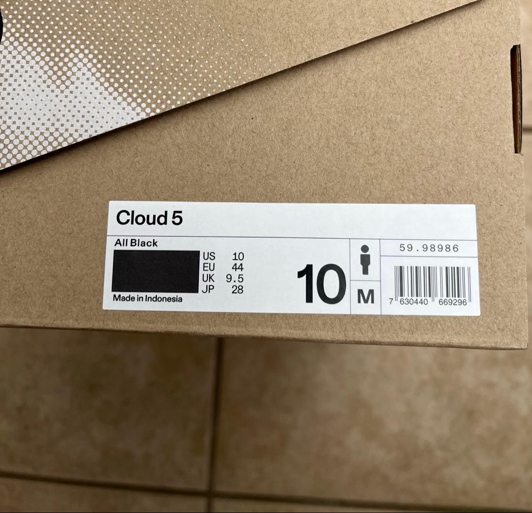 オン　On Cloud5 28cm All Black 中敷き新品未使用